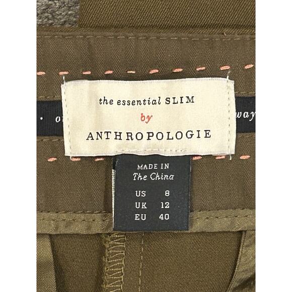 Anthropologie Essential Slim Brown Black Contrast Pants Women's size 8 - Picture 3 of 3